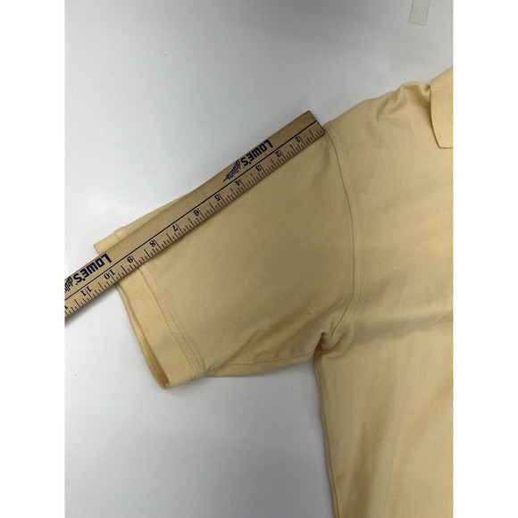 Mens IZOD Polo Shirt Size Medium Silk Yellow Short Sleeve - Picture 10 of 12